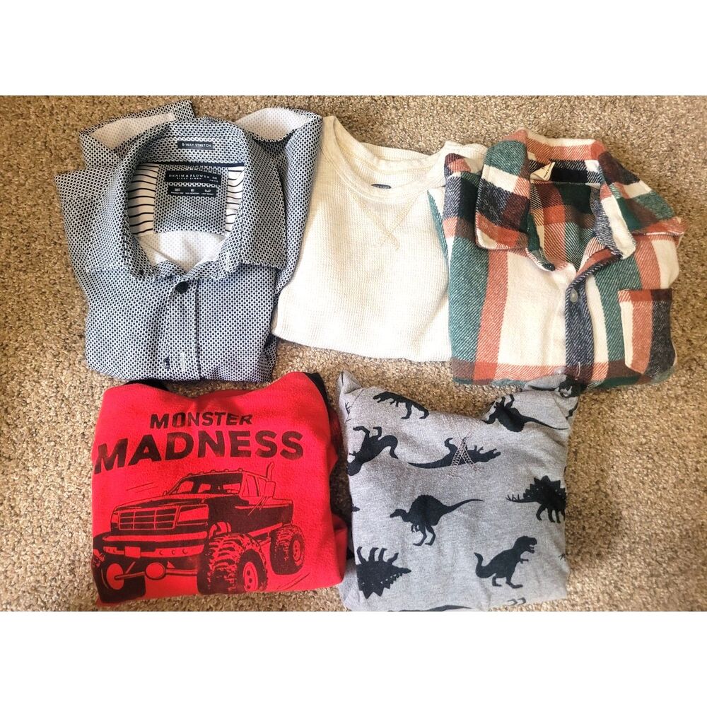 Boys 5T Fall Winter Clothing Bundle 5 Pc Long Sleeve Back to School Mixed Lot